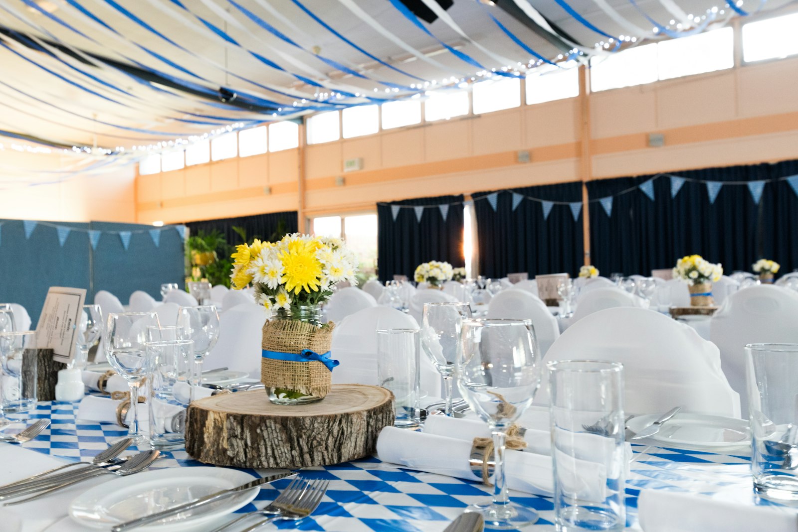Long table set for a neighbourhood gathering